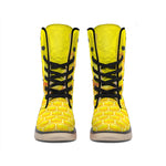 Sweet Honey Honeycomb Print Winter Boots