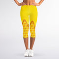 Sweet Honey Honeycomb Print Women's Capri Leggings