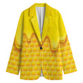 Sweet Honey Honeycomb Print Women's Cotton Blazer