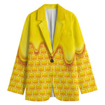 Sweet Honey Honeycomb Print Women's Cotton Blazer
