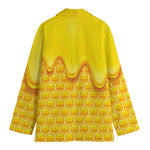 Sweet Honey Honeycomb Print Women's Cotton Blazer