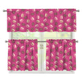 Sweet Macarons Pattern Print 3 Piece Kitchen Curtains