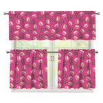 Sweet Macarons Pattern Print 3 Piece Kitchen Curtains