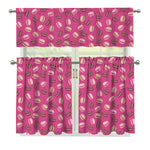 Sweet Macarons Pattern Print 3 Piece Kitchen Curtains