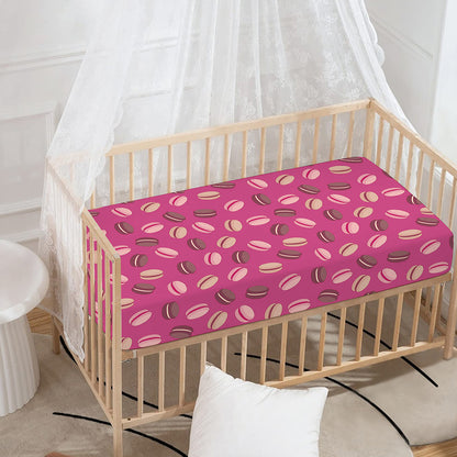 Sweet Macarons Pattern Print Baby Crib Sheet