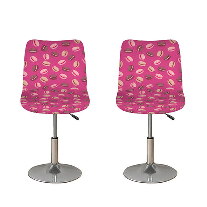Sweet Macarons Pattern Print Bar Stool Covers