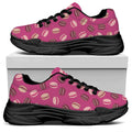 Sweet Macarons Pattern Print Black Chunky Shoes