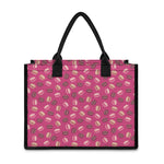 Sweet Macarons Pattern Print Canvas Tote Bag