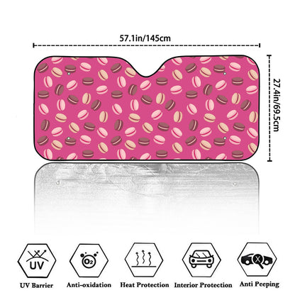 Sweet Macarons Pattern Print Car Windshield Sun Shade