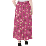 Sweet Macarons Pattern Print Chiffon Maxi Skirt