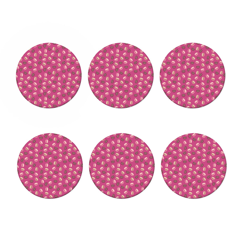 Sweet Macarons Pattern Print Coaster Set