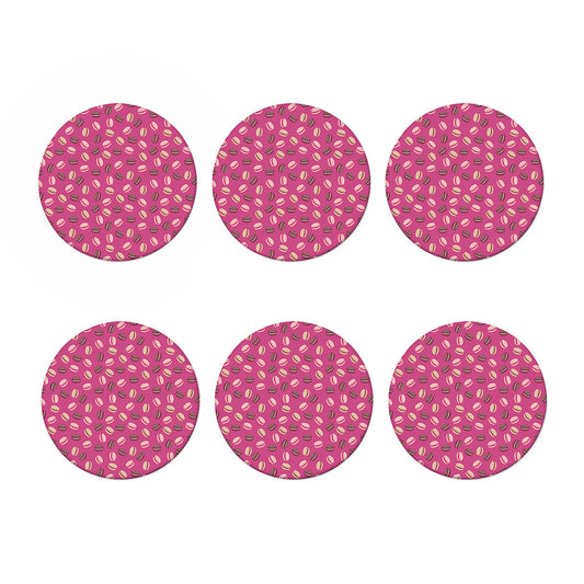 Sweet Macarons Pattern Print Coaster Set