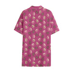 Sweet Macarons Pattern Print Cotton Hawaiian Shirt