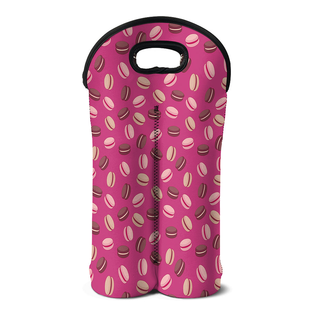 Sweet Macarons Pattern Print Double Neoprene Wine Tote