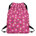 Sweet Macarons Pattern Print Drawstring Backpack