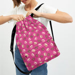 Sweet Macarons Pattern Print Drawstring Backpack