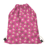 Sweet Macarons Pattern Print Drawstring Bag
