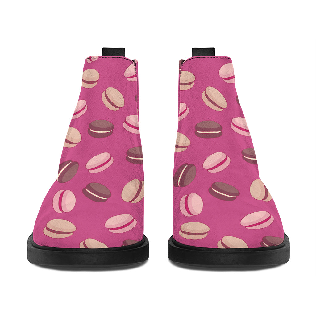 Sweet Macarons Pattern Print Flat Ankle Boots