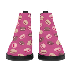 Sweet Macarons Pattern Print Flat Ankle Boots