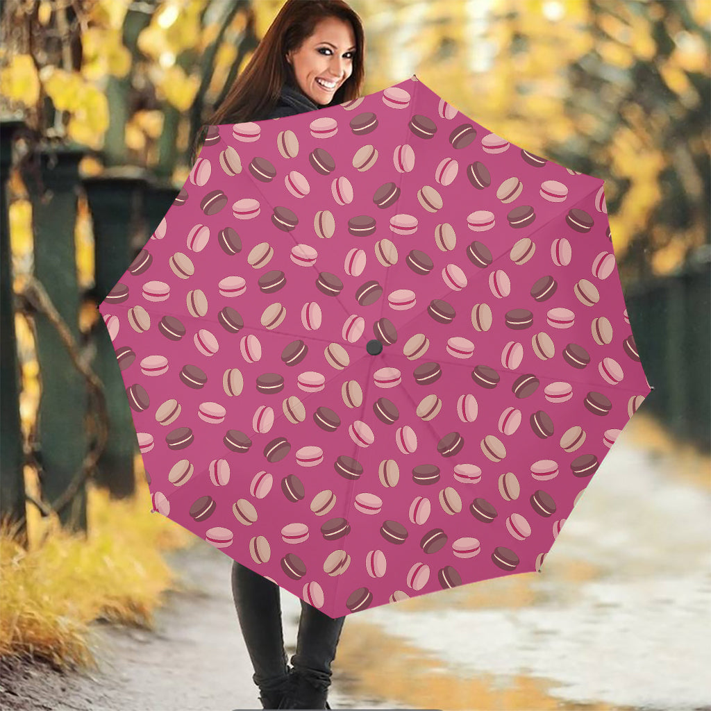 Sweet Macarons Pattern Print Foldable Umbrella