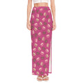 Sweet Macarons Pattern Print High Slit Maxi Skirt