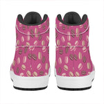 Sweet Macarons Pattern Print High Top Leather Sneakers
