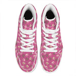 Sweet Macarons Pattern Print High Top Leather Sneakers