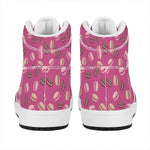 Sweet Macarons Pattern Print High Top Leather Sneakers