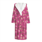 Sweet Macarons Pattern Print Hooded Bathrobe