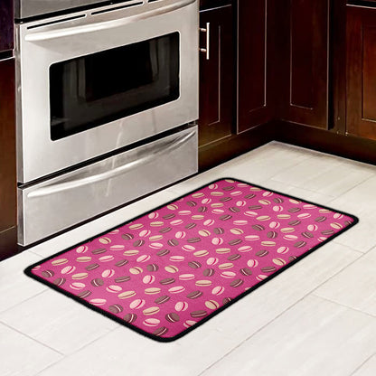 Sweet Macarons Pattern Print Kitchen Mat