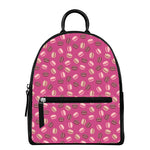Sweet Macarons Pattern Print Leather Backpack