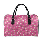 Sweet Macarons Pattern Print Leather Duffle Bag