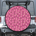 Sweet Macarons Pattern Print Leather Spare Tire Cover