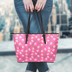 Sweet Macarons Pattern Print Leather Tote Bag