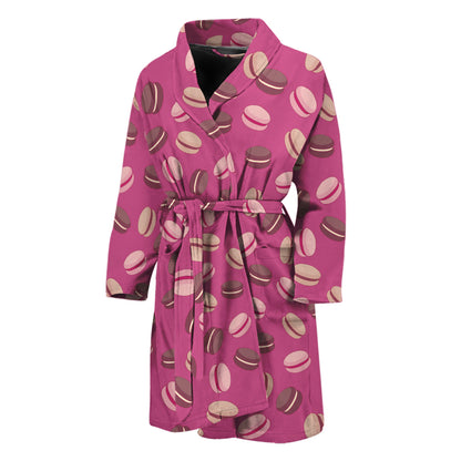 Sweet Macarons Pattern Print Men's Bathrobe