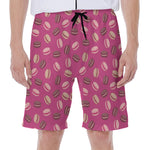Sweet Macarons Pattern Print Men's Beach Shorts