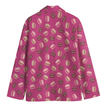 Sweet Macarons Pattern Print Men's Blazer