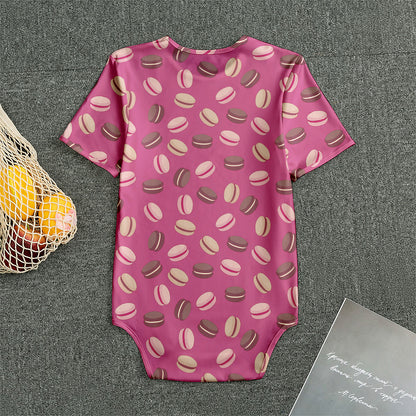 Sweet Macarons Pattern Print Men's Bodysuit
