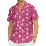 Sweet Macarons Pattern Print Men's Deep V-Neck Shirt