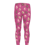 Sweet Macarons Pattern Print Men's leggings