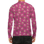 Sweet Macarons Pattern Print Men's Long Sleeve Rash Guard