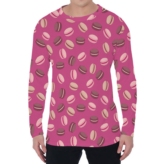 Sweet Macarons Pattern Print Men's Long Sleeve T-Shirt