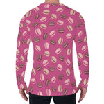Sweet Macarons Pattern Print Men's Long Sleeve T-Shirt