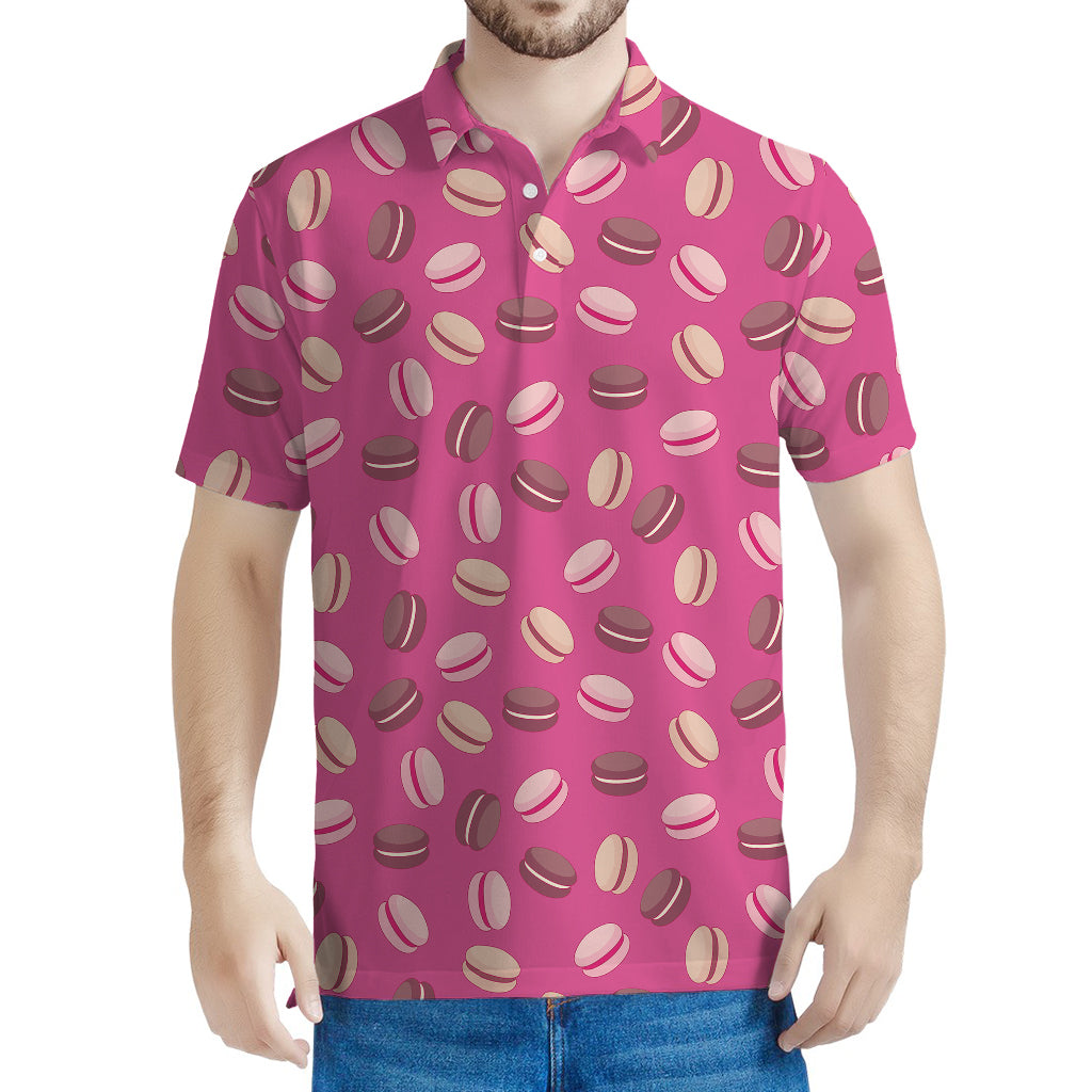 Sweet Macarons Pattern Print Men's Polo Shirt
