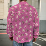 Sweet Macarons Pattern Print Men's Shirt Jacket