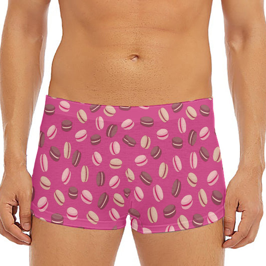 Sweet Macarons Pattern Print Men's Short Boxer Briefs