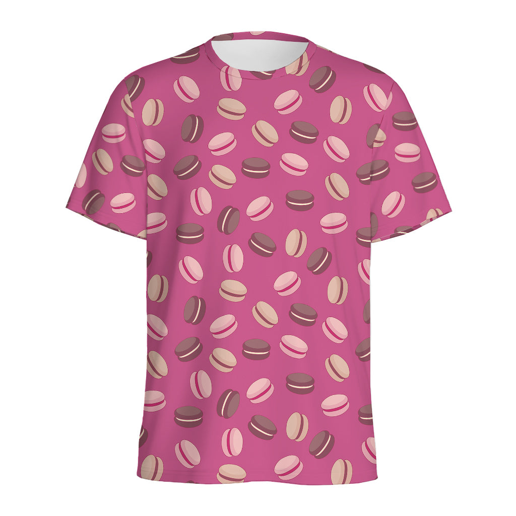 Sweet Macarons Pattern Print Men's Sports T-Shirt