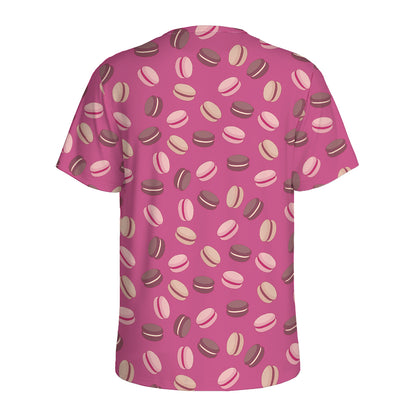 Sweet Macarons Pattern Print Men's Sports T-Shirt