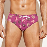 Sweet Macarons Pattern Print Men's Swim Briefs