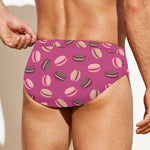 Sweet Macarons Pattern Print Men's Swim Briefs